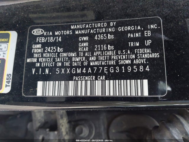 5XXGM4A77EG319584 KIA Optima Lx