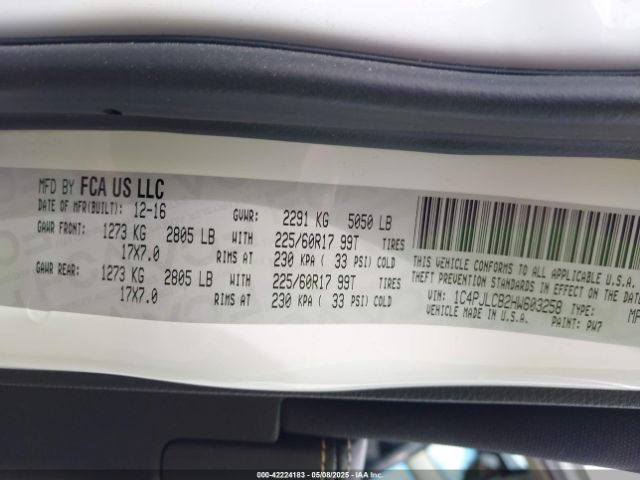 2017 JEEP CHEROKEE 1C4PJLCB2HW603258 Photo 8