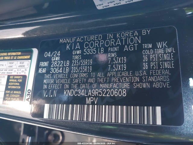 KNDC34LA9R5220608 KIA 2024