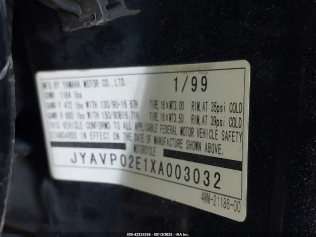 1999 YAMAHA XV1600 JYAVP02E1XA003032 Photo 9