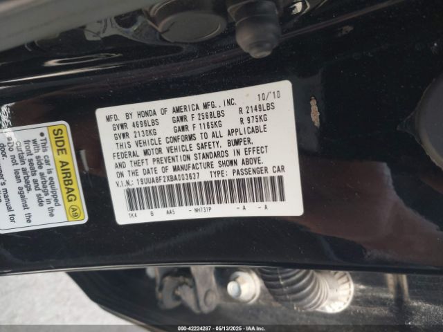 2011 ACURA TL 19UUA8F2XBA003637 Photo 8
