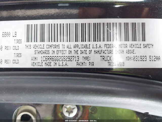 RAM 1500 Slt 2016 1C6RR6GG2GS292713 Image 9