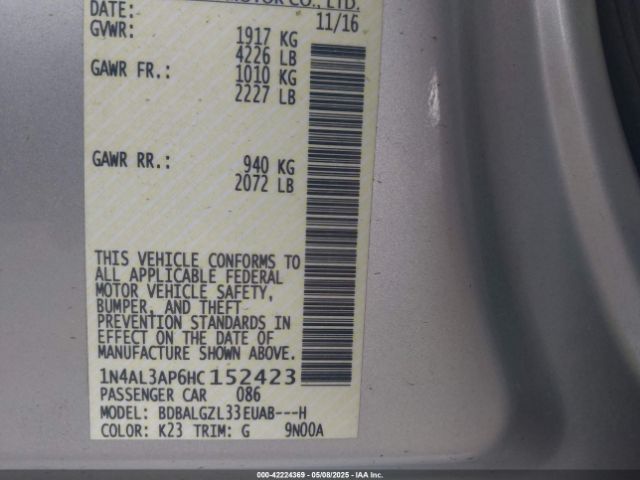 2017 NISSAN ALTIMA 1N4AL3AP6HC152423 Photo 8