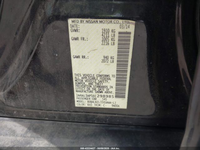 1N4AL3AP5EC298985 Nissan Altima 2.5 S