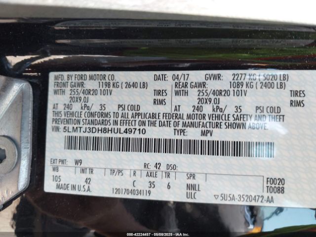 2017 LINCOLN MKC 5LMTJ3DH8HUL49710 Photo 8