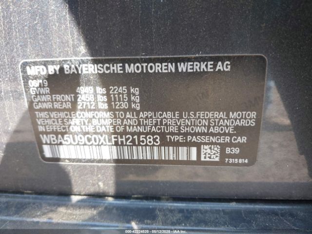 2020 BMW 3 SERIES WBA5U9C0XLFH21583 Photo 8