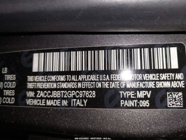 ZACCJBBT2GPC97628 Jeep Renegade Latitude
