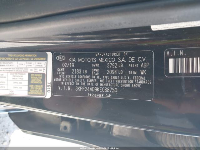 2019 KIA FORTE 3KPF24AD9KE088750 Photo 8