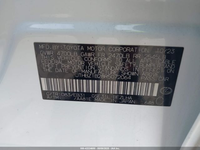 2024 LEXUS IS 350 JTHBZ1B28R5072064 Photo 8