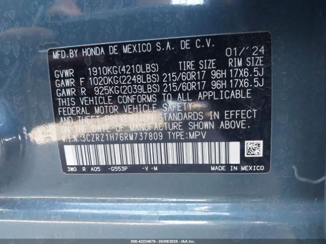 2024 HONDA HR-V 3CZRZ1H76RM737809 Photo 8