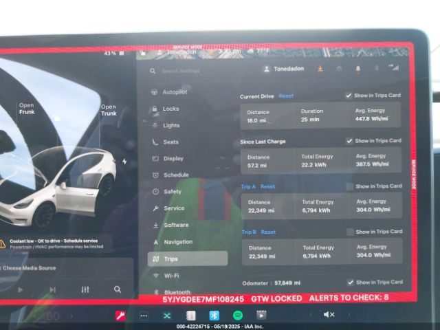 5YJYGDEE7MF108245 Tesla 2021