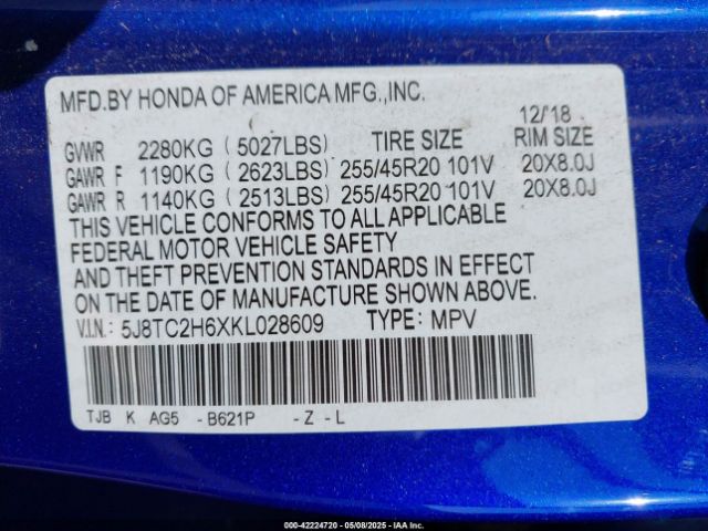 2019 ACURA RDX 5J8TC2H6XKL028609 Photo 8