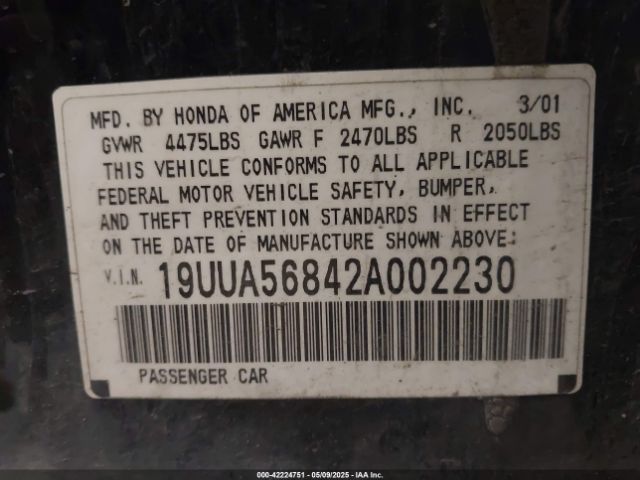 2002 ACURA TL 19UUA56842A002230 Photo 8