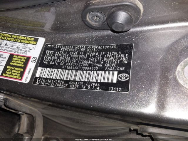 2018 TOYOTA CAMRY 4T1B61HK3JU084100 Photo 8