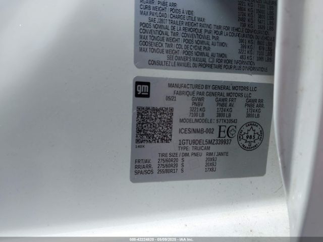2021 GMC SIERRA 1500 1GTU9DEL5MZ339937 Photo 8