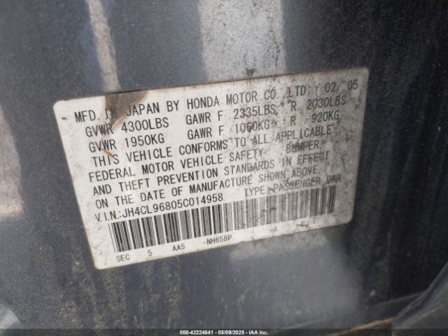 2005 ACURA TSX JH4CL96805C014958 Photo 8