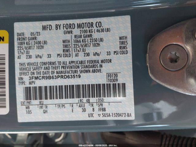 3FMCR9B63PRD63519 Ford Bronco Sport Big Bend