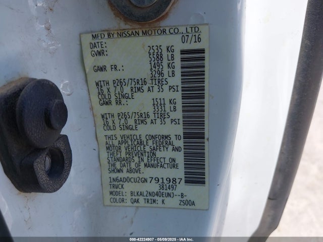 Nissan Frontier Desert Runner 2016 1N6AD0CU2GN791987 Image 9