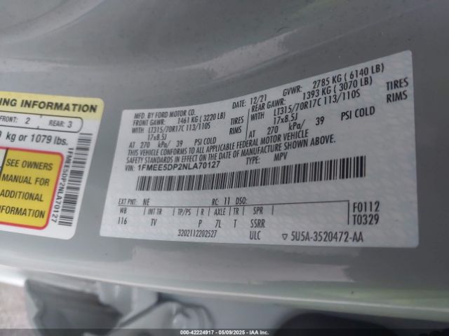2022 FORD BRONCO 1FMEE5DP2NLA70127 Photo 8