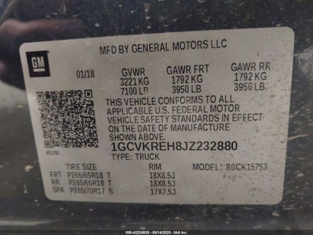 1GCVKREH8JZ232880 Chevrolet lv3 - gen 5, sidi, vvt: variable valve timing, e85 max, alum