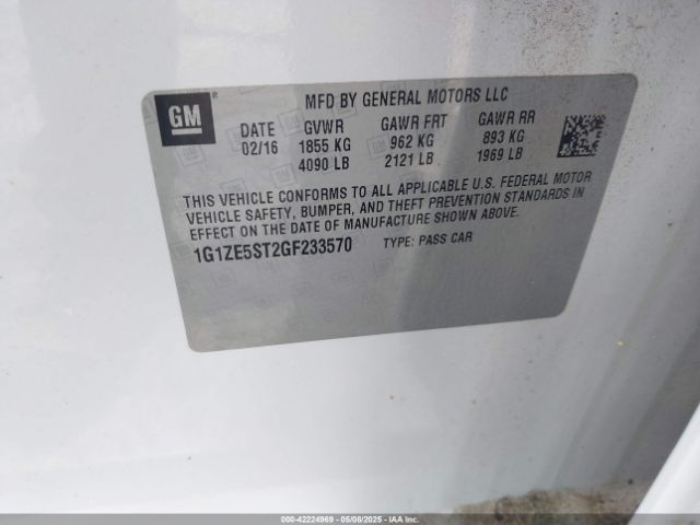 1G1ZE5ST2GF233570 Chevrolet lfv - di: direct injection, vvt, gen1 gmna