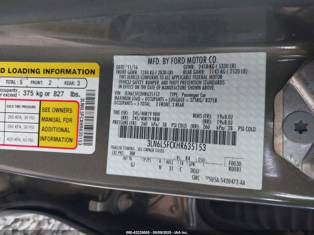 3LN6L5FCXHR635153 Lincoln 2017