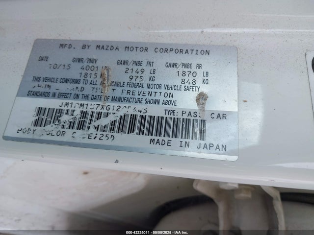 JM1BM1U7XG1295445 Mazda pe