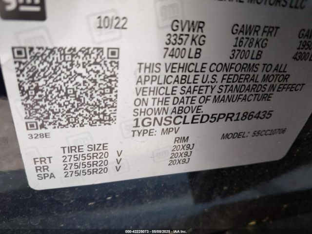 2023 CHEVROLET TAHOE 1GNSCLED5PR186435 Photo 8