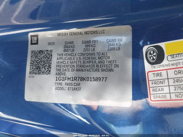 1G1FH1R78K0158977 Chevrolet lt1 - direct injection, afm, variable valve timing, high output, alum