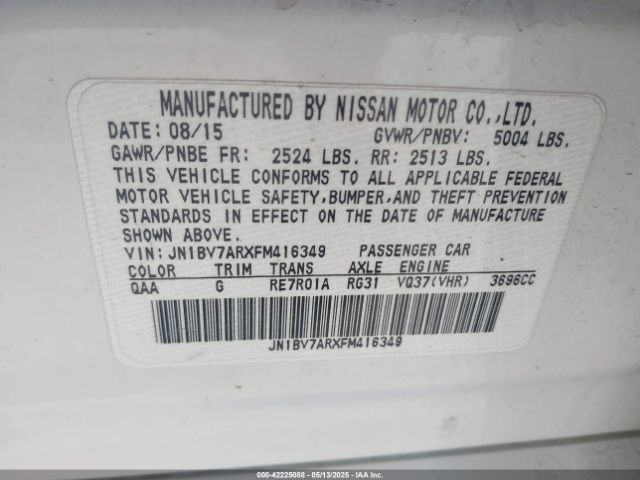 JN1BV7ARXFM416349 Infiniti Q50 Premium