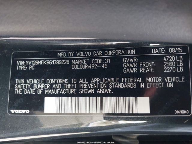 YV126MFK8G1399228 Volvo S60 T5 Drive-e Premier