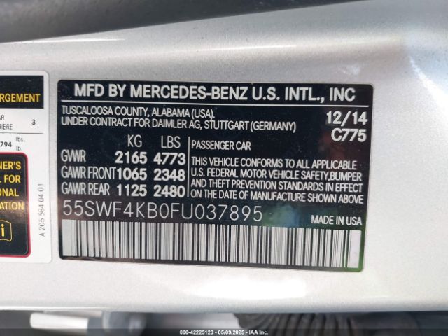 2015 MERCEDES-BENZ C 300 55SWF4KB0FU037895 Photo 8