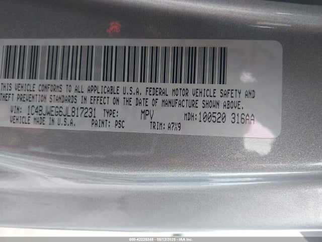 1C4BJWEG6JL817231 Jeep WRANGLER JK