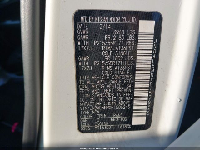 JN8AF5MRXFT506245 Nissan JUKE S