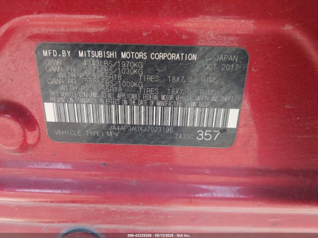 2018 MITSUBISHI OUTLANDER SPORT JA4AP3AUXJZ023196 Photo 8