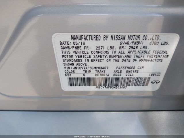 JN1CV7AP8GM203467 Infiniti Q50 2.0t Base/2.0t Premium