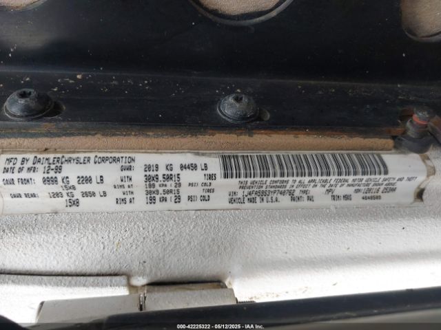 2000 JEEP WRANGLER 1J4FA59S3YP740762 Photo 8