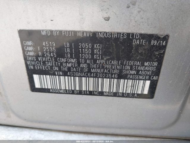4S3BNAC64F3023546 Subaru Legacy 2.5i Premium