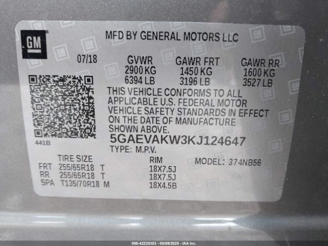 5GAEVAKW3K1124647 Buick Enclave Awd Essence