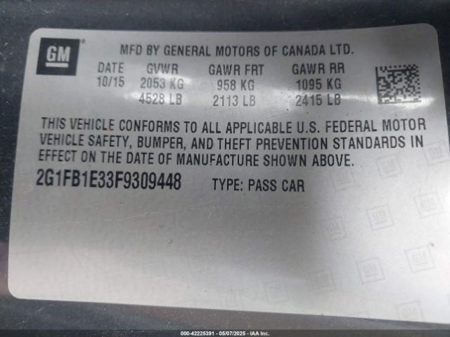 2G1FB1E33F9309448 Chevrolet Camaro 2ls