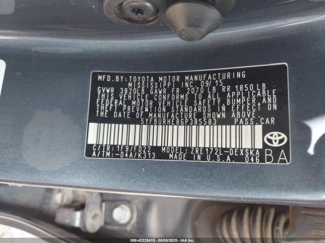 5YFBURHE8GP385583 Toyota Corolla S