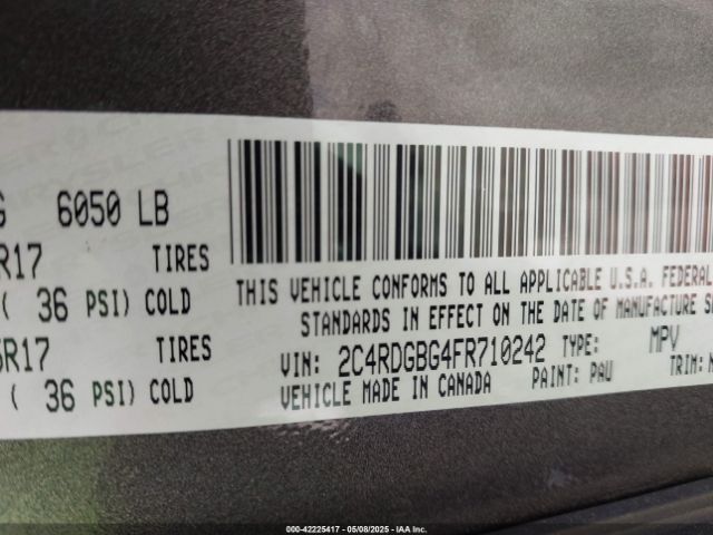2C4RDGBG4FR710242 Dodge Grand Caravan Se