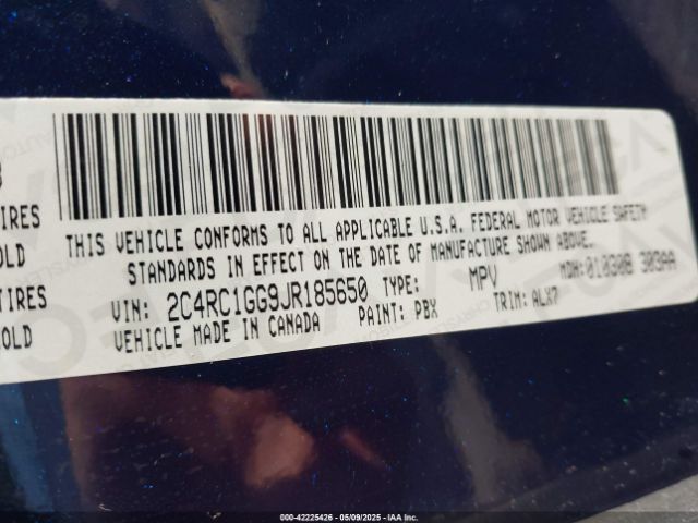 2C4RC1GG9JR185650 Chrysler Pacifica Limited