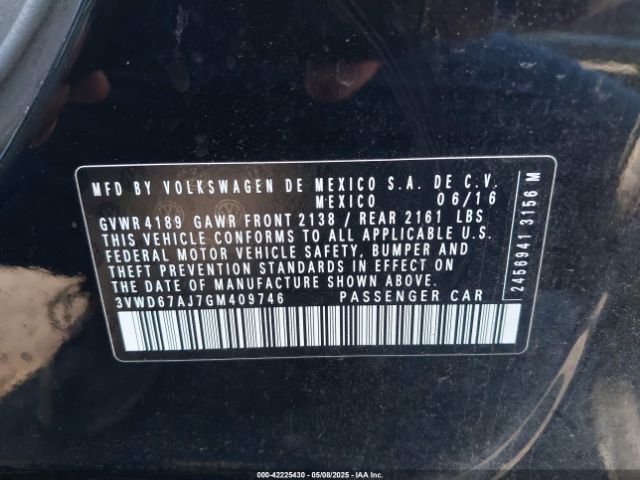 3VWD67AJ7GM409746 Volkswagen Jetta