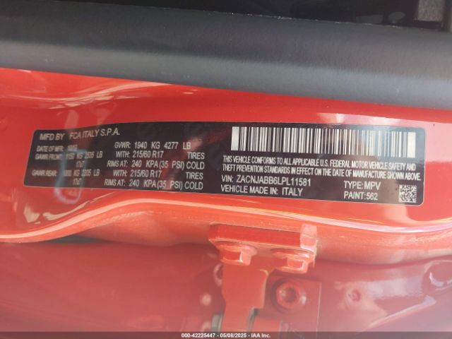 ZACNJABB6LPL11581 Jeep Renegade Latitude Fwd