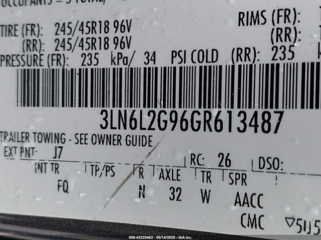 3LN6L2G96GR613487 Lincoln MKZ