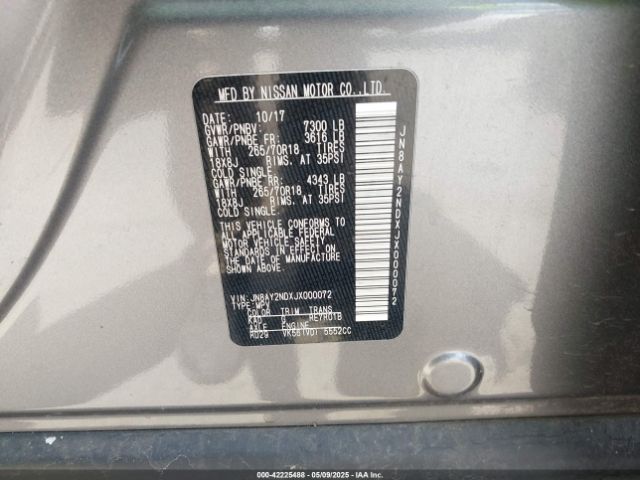 2018 NISSAN ARMADA JN8AY2NDXJX000072 Photo 8