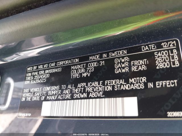2022 VOLVO XC60 YV4L12RL8N1008493 Photo 8