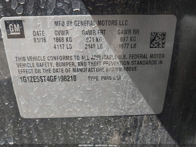 1G1ZE5ST4GF198210 Chevrolet MALIBU 1LT