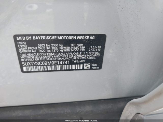 5UXTY3C09M9E14741 BMW X3 Sdrive30i